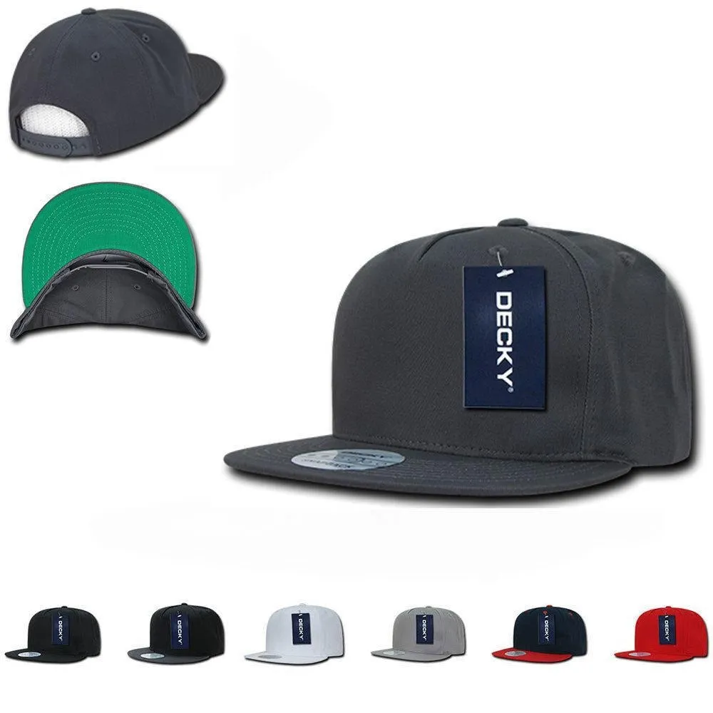 1 Dozen Flat Bill Hats Caps 5 Panel Snapback Cotton Green Undervisor Wholesale