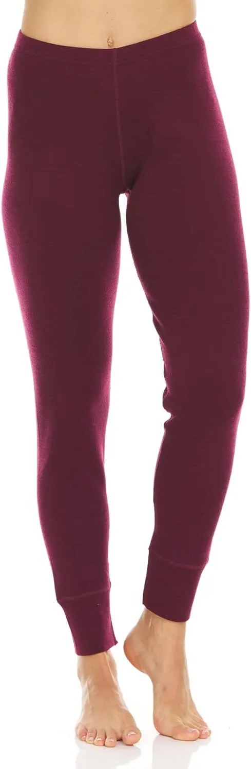 100% Merino Wool Women's Base Layer Bottoms - Thermal Underwear - No Itch Renewable Fabric
