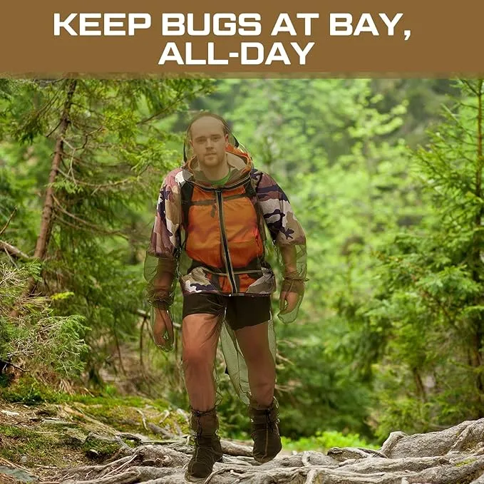 2 Sets Mosquito Net Suit Tick Net Pants Jacket Mittens and Socks Insect Proof Body Clothing Outdoor Hunting Camping Climbing