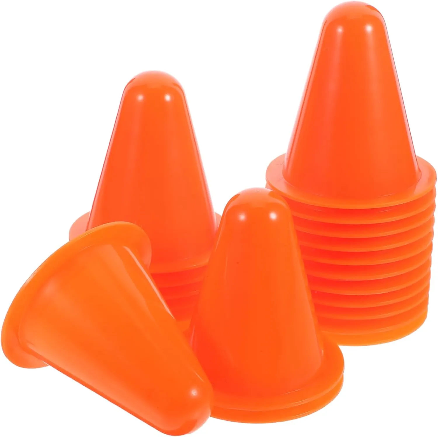 20pcs Stackable Training Cones for Roller Skating Sports Lightweight Non-deformable Road Markers for Drills Obstacle and Outdoor Activities