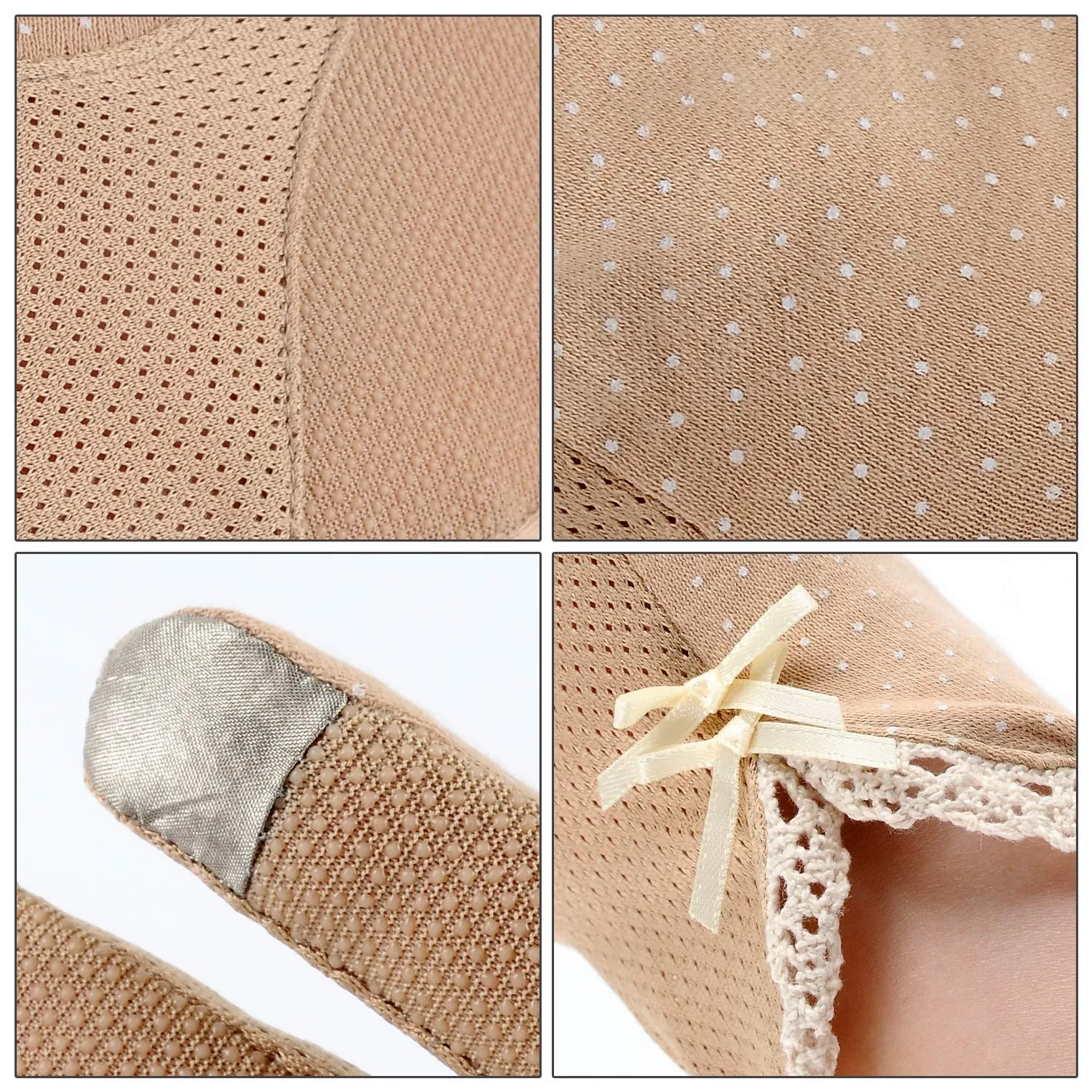 4 Pairs Summer Women Dots Sun Uv Protection Gloves Cotton Lace Anti-skid Driving Gloves