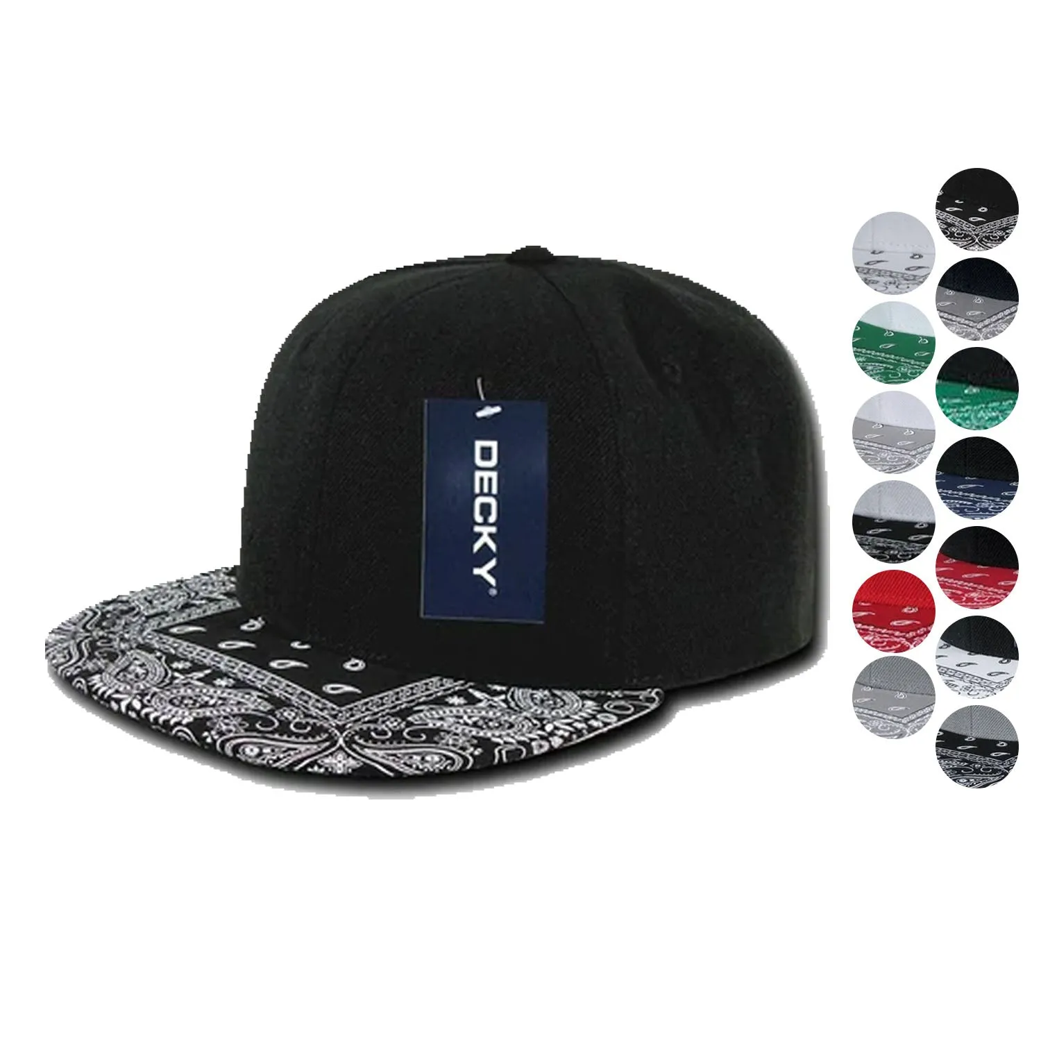 75 Lot Decky 6 Panel Flat Bill Bandana Trucker Hats Caps Wholesale Lots