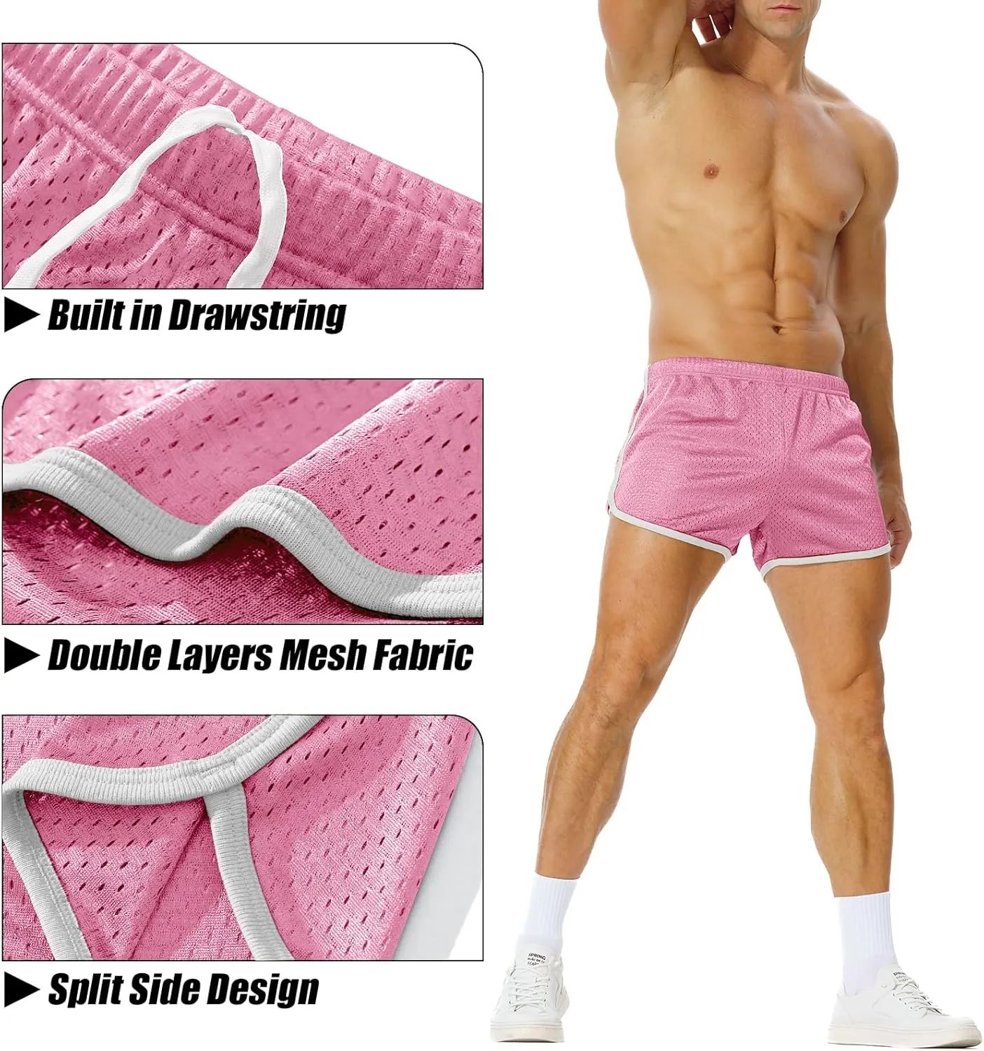 AIMPACT Mens Running Shorts Breathing Workout Gym Booty Short Shorts Sexy