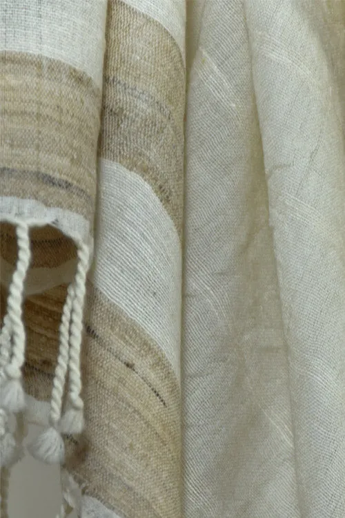 Avani Kumaon Silk & Woolen Shawl | Undyed
