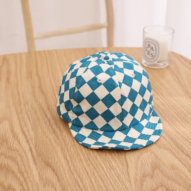Baby Checkerboard Sun Peaked Cap