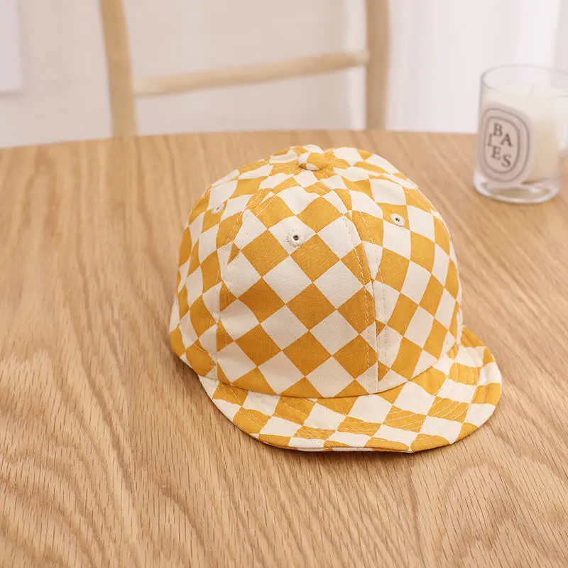 Baby Checkerboard Sun Peaked Cap
