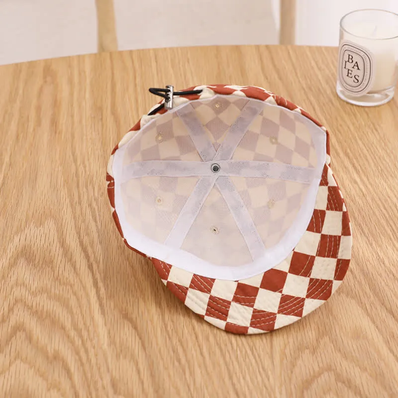Baby Checkerboard Sun Peaked Cap