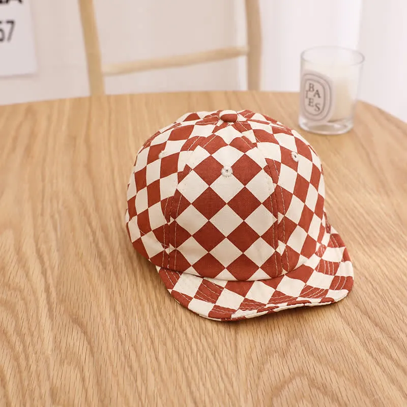 Baby Checkerboard Sun Peaked Cap