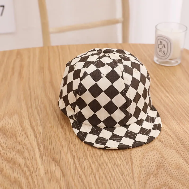 Baby Checkerboard Sun Peaked Cap