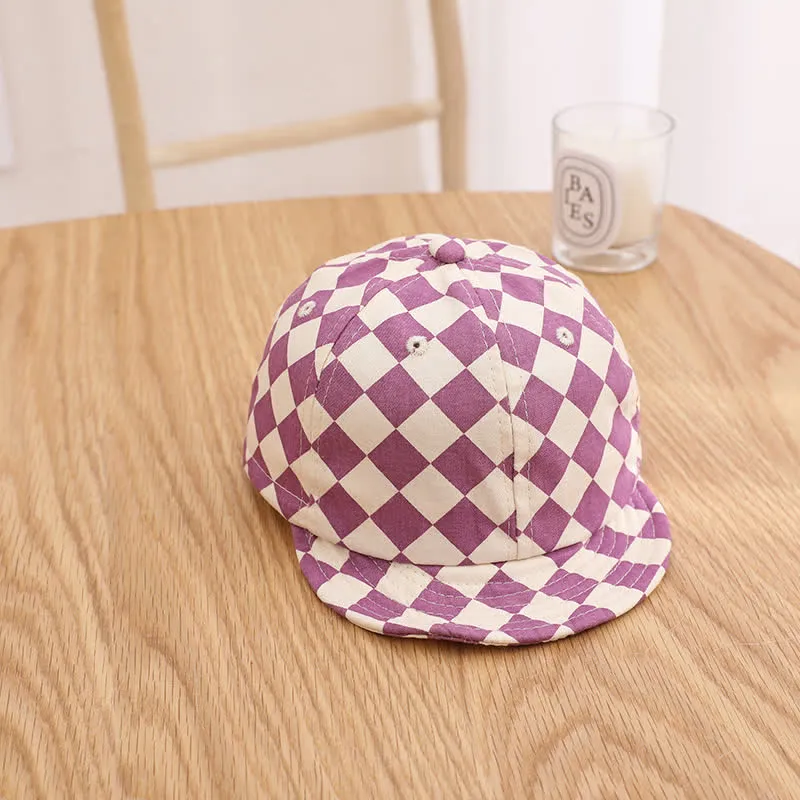 Baby Checkerboard Sun Peaked Cap