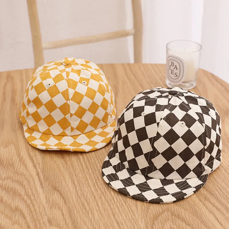 Baby Checkerboard Sun Peaked Cap