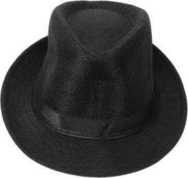 Black Fedora Hat for Boys and Elegant Dancing Performance Headwear Fits Head Girth Lightweight Stylish Accessory for Events