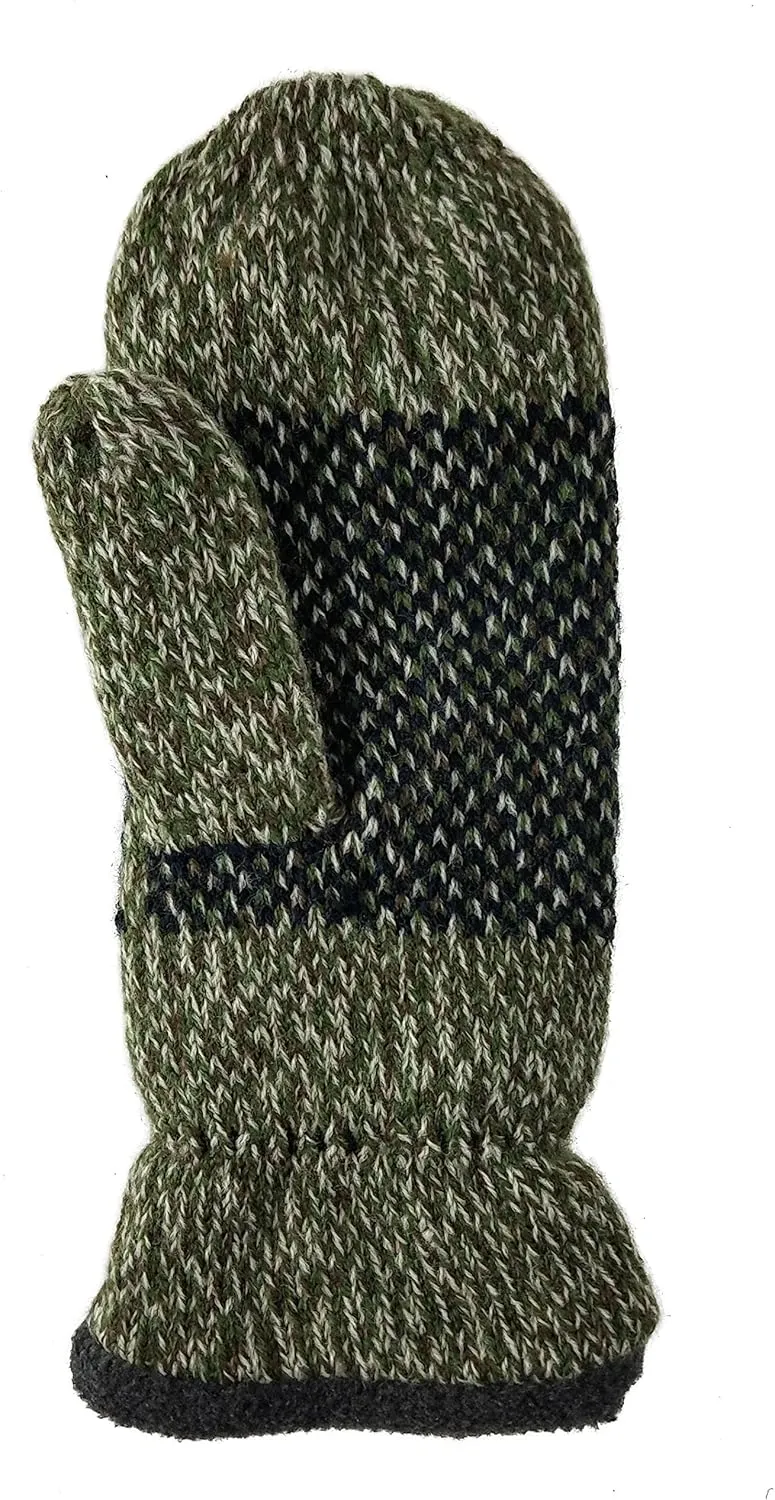 BRUCERIVER Mens Snowflake Knit Mittens with Warm Thinsulate Fleece Lining