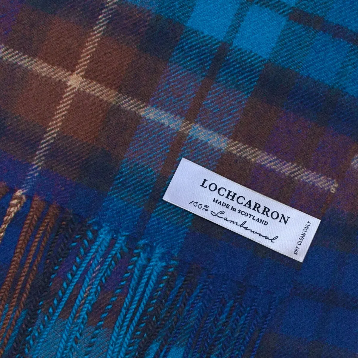 Buchanan Blue Tartan Brushed Lambswool Scarf