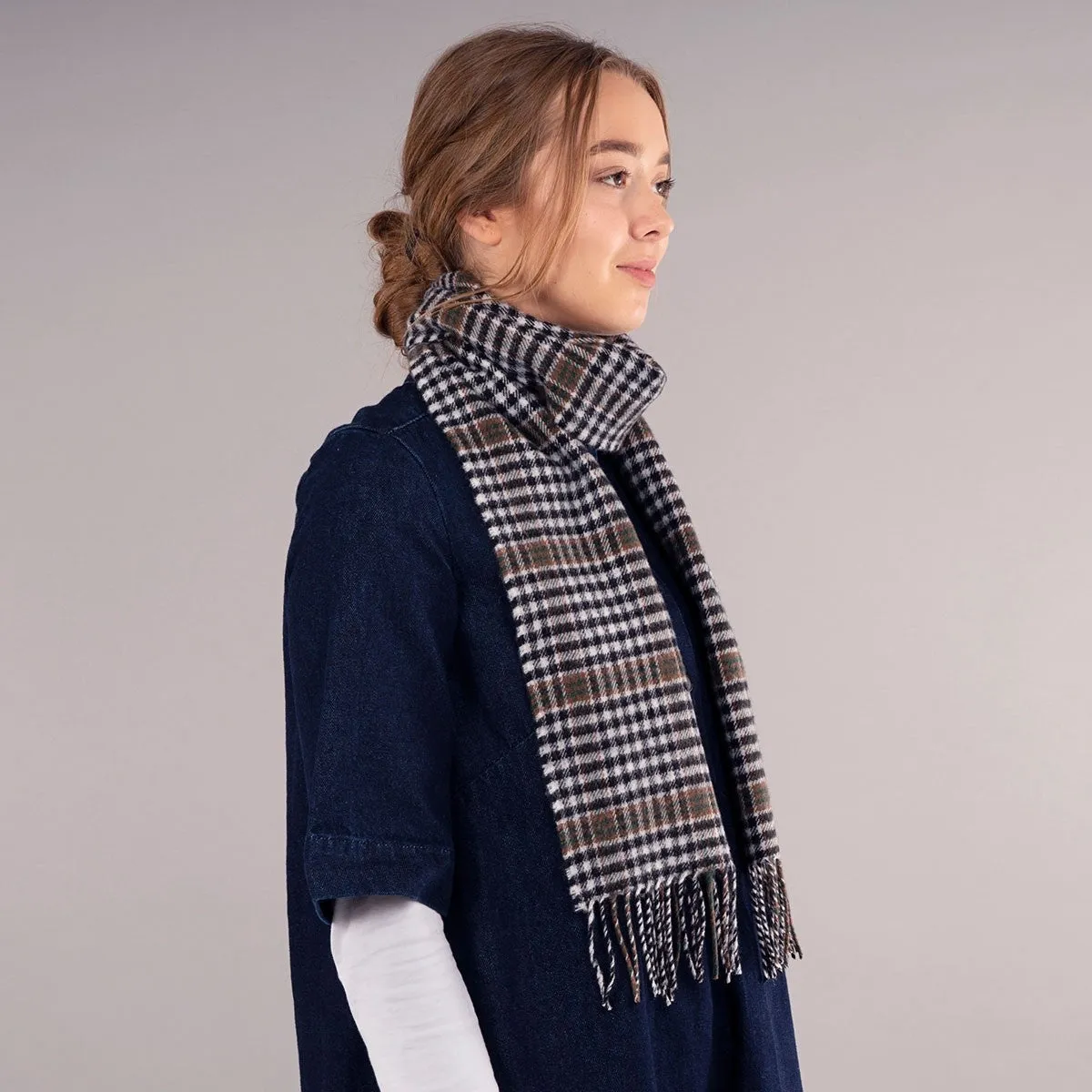 Burns Check Brushed Lambswool Scarf