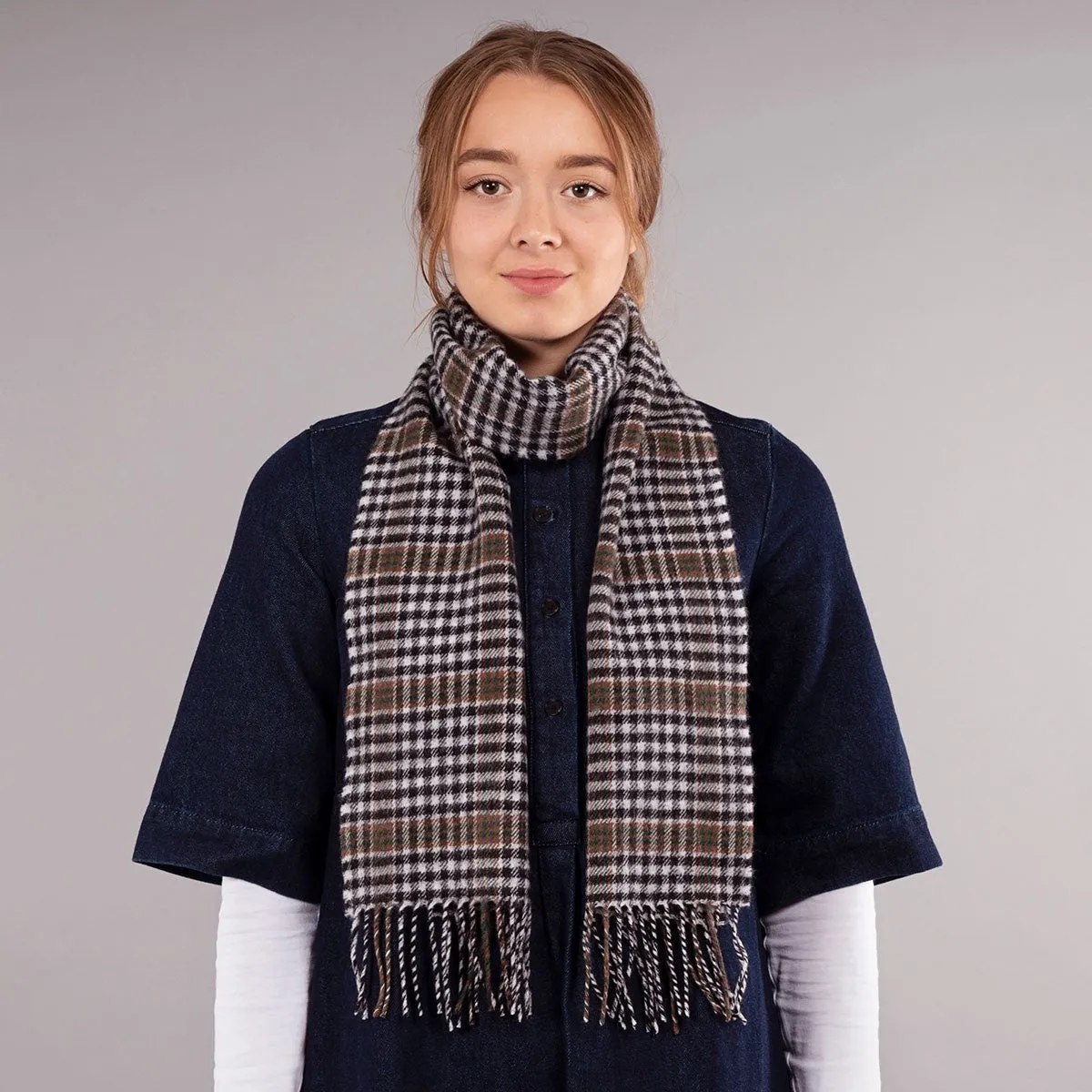 Burns Check Brushed Lambswool Scarf