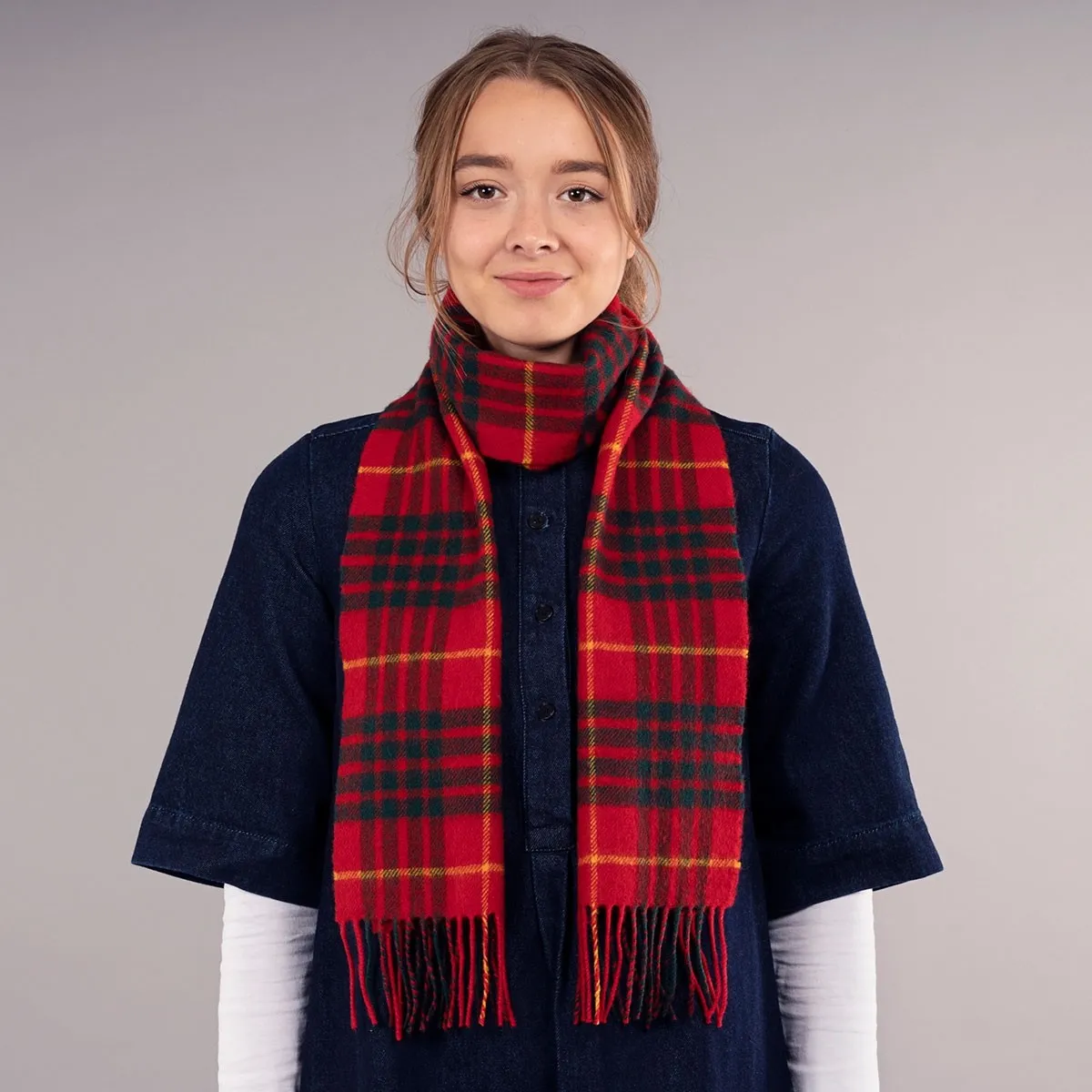 Cameron Modern Tartan Brushed Lambswool Scarf