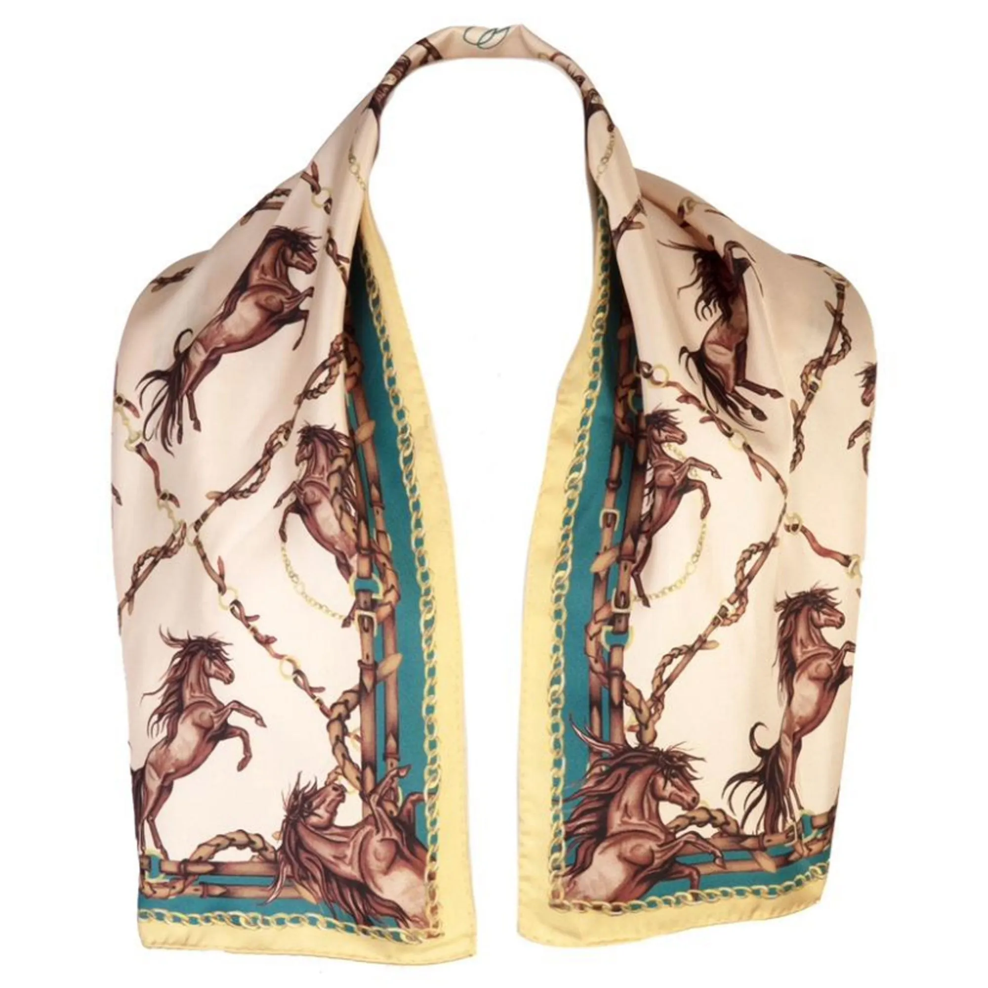 Clare Haggas Ladies Narrow Silk Rearing To Go Scarf 