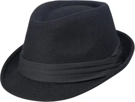 Classic Manhattan-Trilby-Fedora Mens Short Brim Structured-Gangster Felt Hat for Unisex (Size:7 1/4)