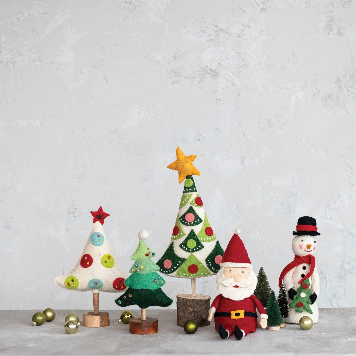 Creative Co-op Handmade Wool Felt Snowman with Hat