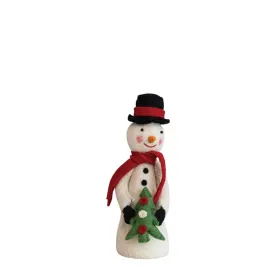Creative Co-op Handmade Wool Felt Snowman with Hat