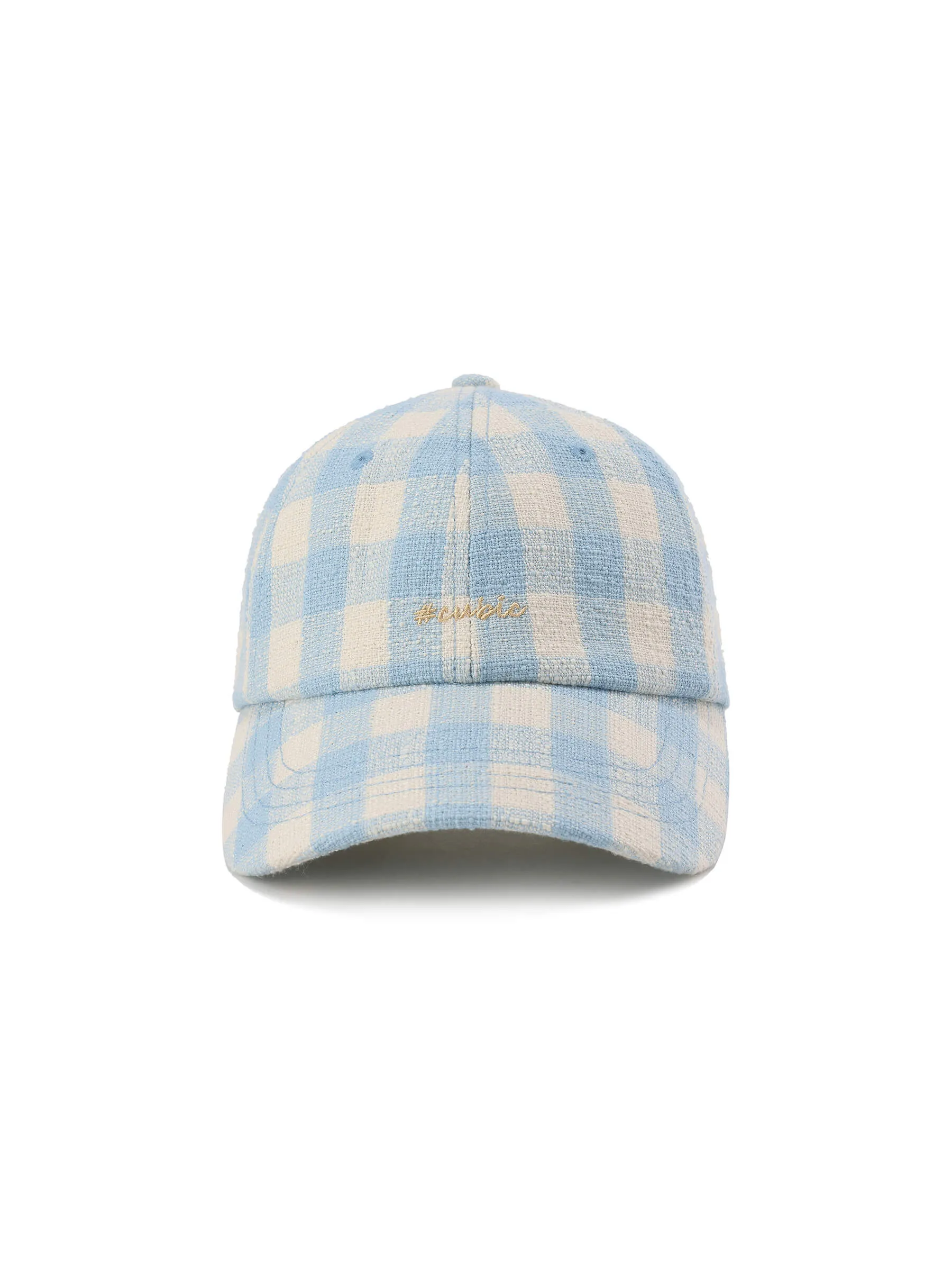 CUBIC Embroidered Plaid Pattern Cap
