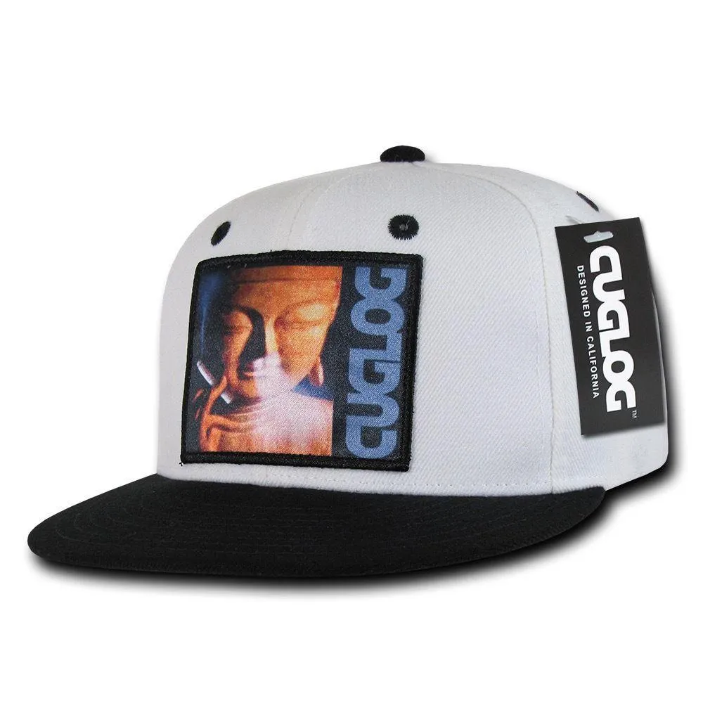 Cuglog Matreya Smoking Buddha Patch 6 Panel Flat Bill Snapback Caps Hats