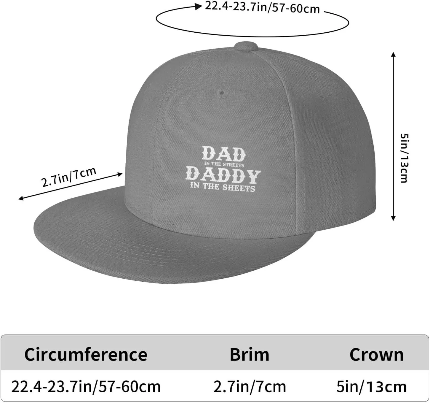Dad in The Streets Daddy in The Sheets Hat Adjustable Snapback Flat Bill Hats Funny Baseball Cap Men Women