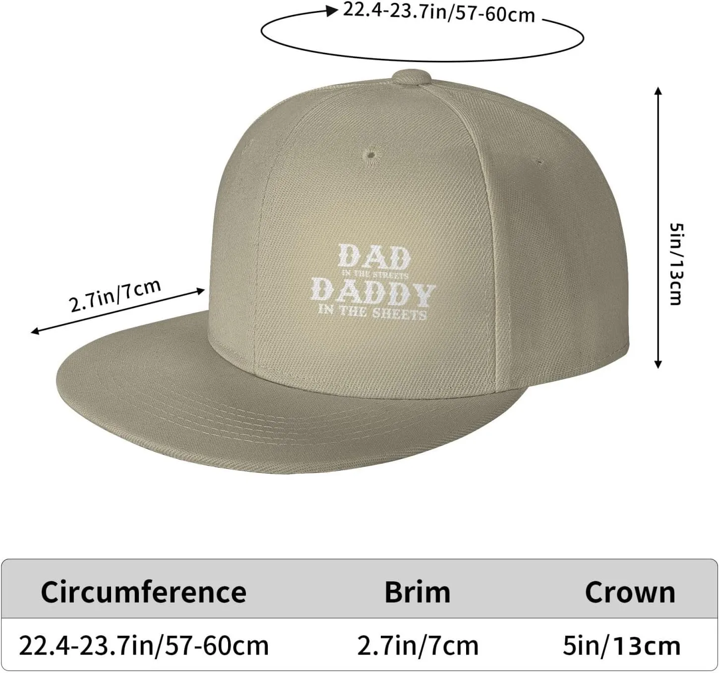 Dad in The Streets Daddy in The Sheets Hat Adjustable Snapback Flat Bill Hats Funny Baseball Cap Men Women