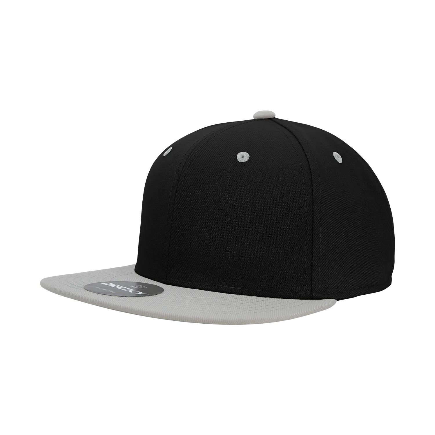 Decky RP1 - Fitted Flat Bill Hat, Retro Fitted Cap (Sizes: 7 3/8 - 7 3/4)