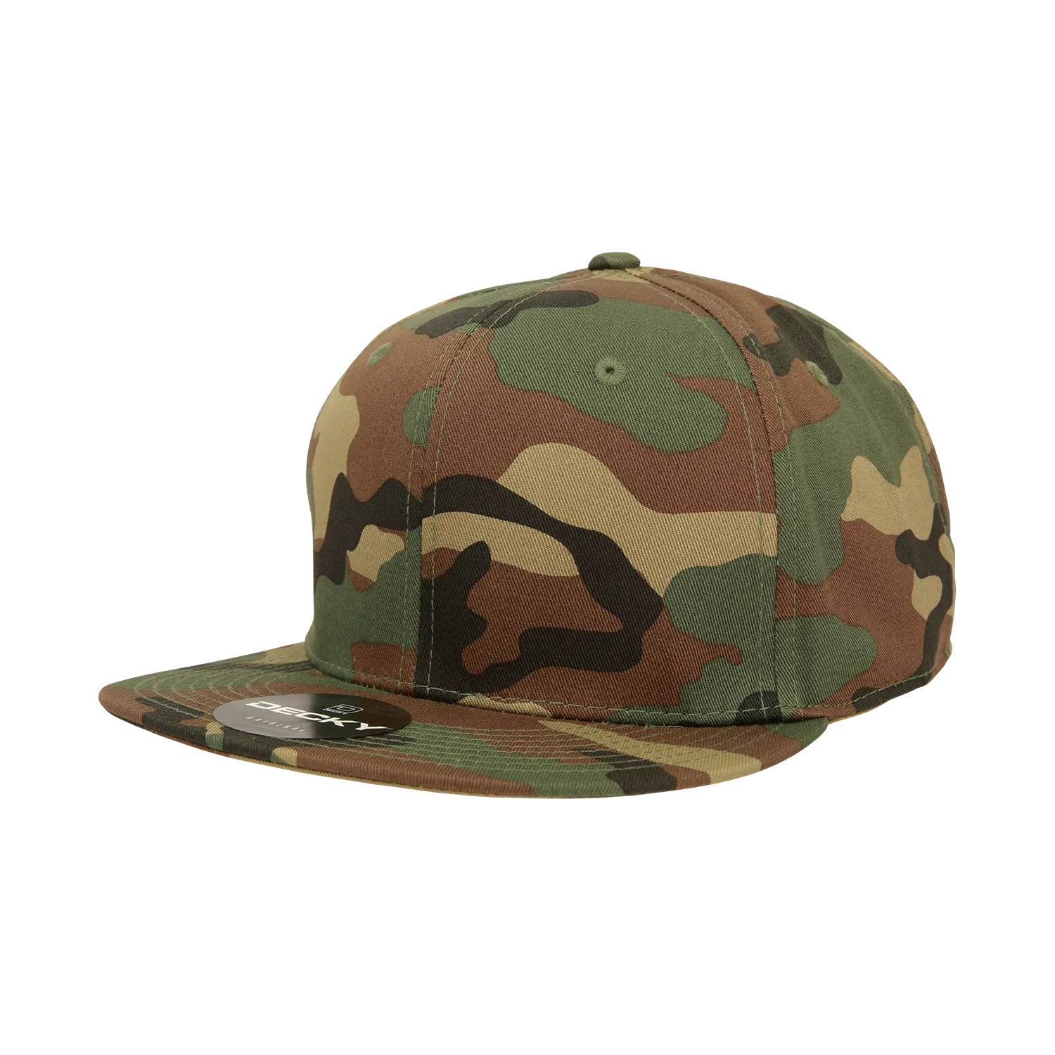 Decky RP1 - Fitted Flat Bill Hat, Retro Fitted Cap (Sizes: 7 3/8 - 7 3/4)