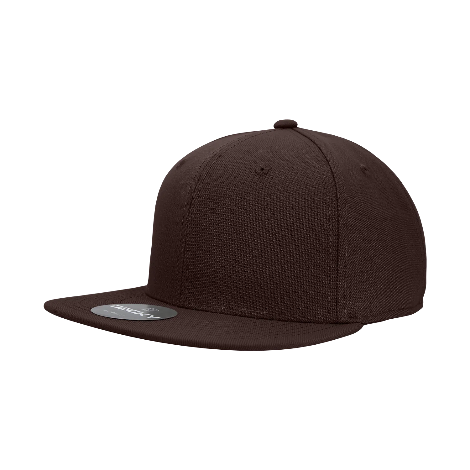 Decky RP1 - Fitted Flat Bill Hat, Retro Fitted Cap (Sizes: 7 3/8 - 7 3/4)