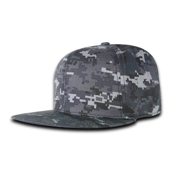 Decky RP1 - Fitted Flat Bill Hat, Retro Fitted Cap (Sizes: 7 3/8 - 7 3/4)