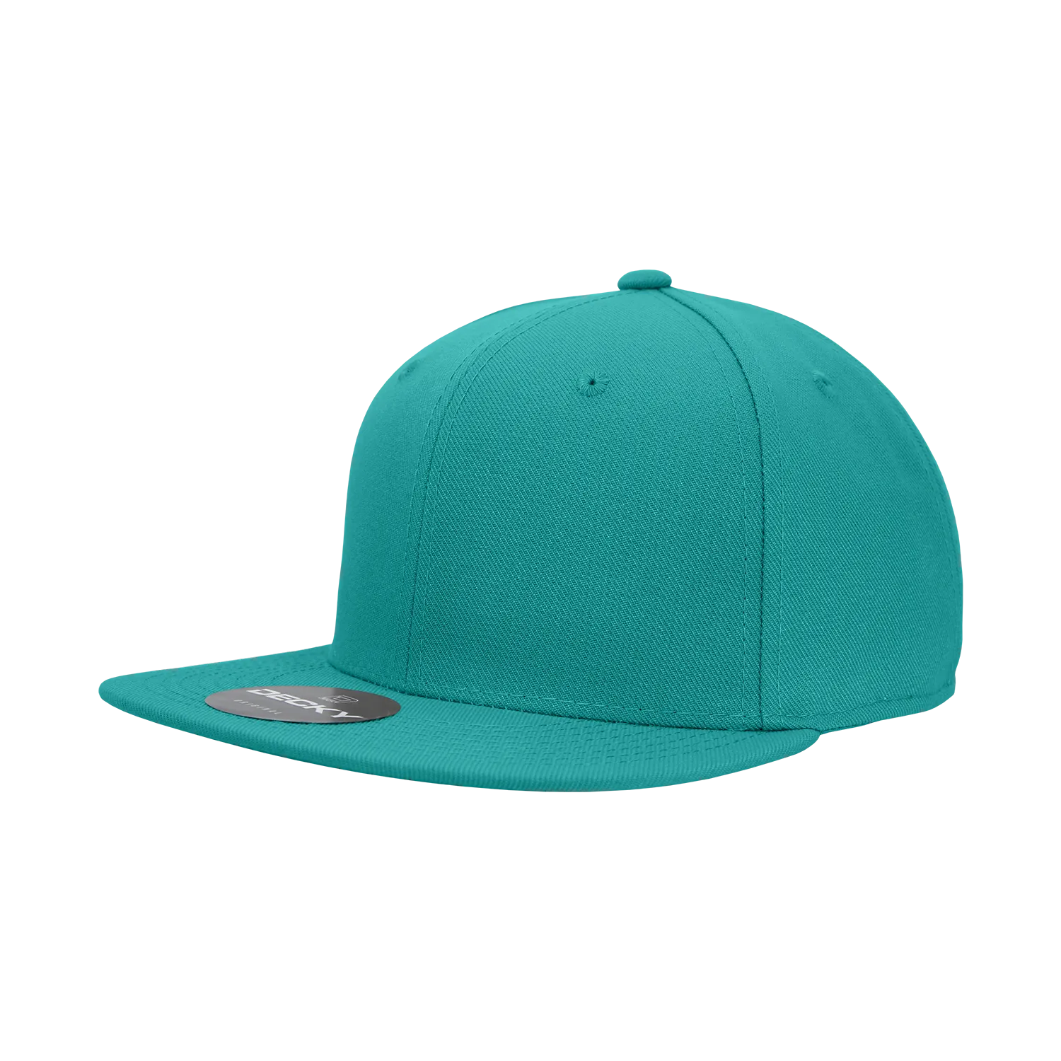 Decky RP1 - Fitted Flat Bill Hat, Retro Fitted Cap (Sizes: 7 3/8 - 7 3/4)
