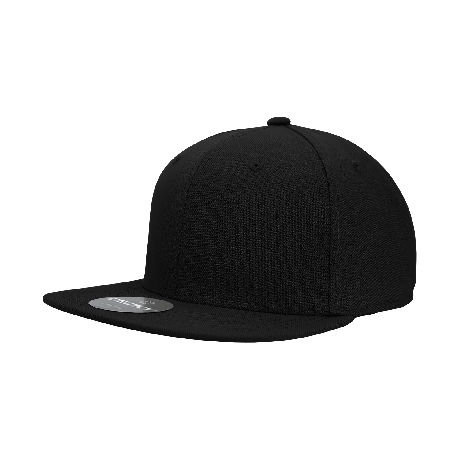 Decky RP1 - Fitted Flat Bill Hat, Retro Fitted Cap (Sizes: 7 3/8 - 7 3/4)