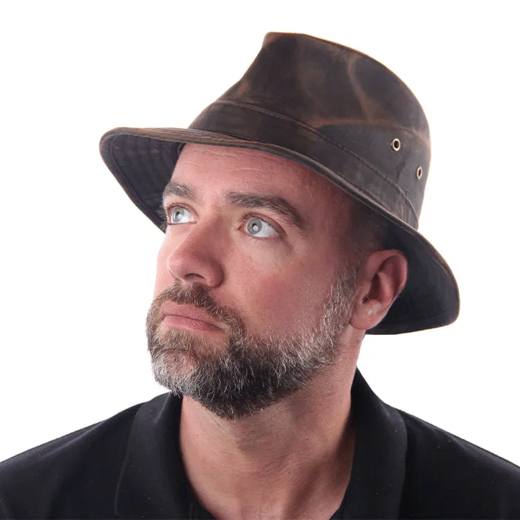 Distressed Safari Short Brim - Brown Cotton