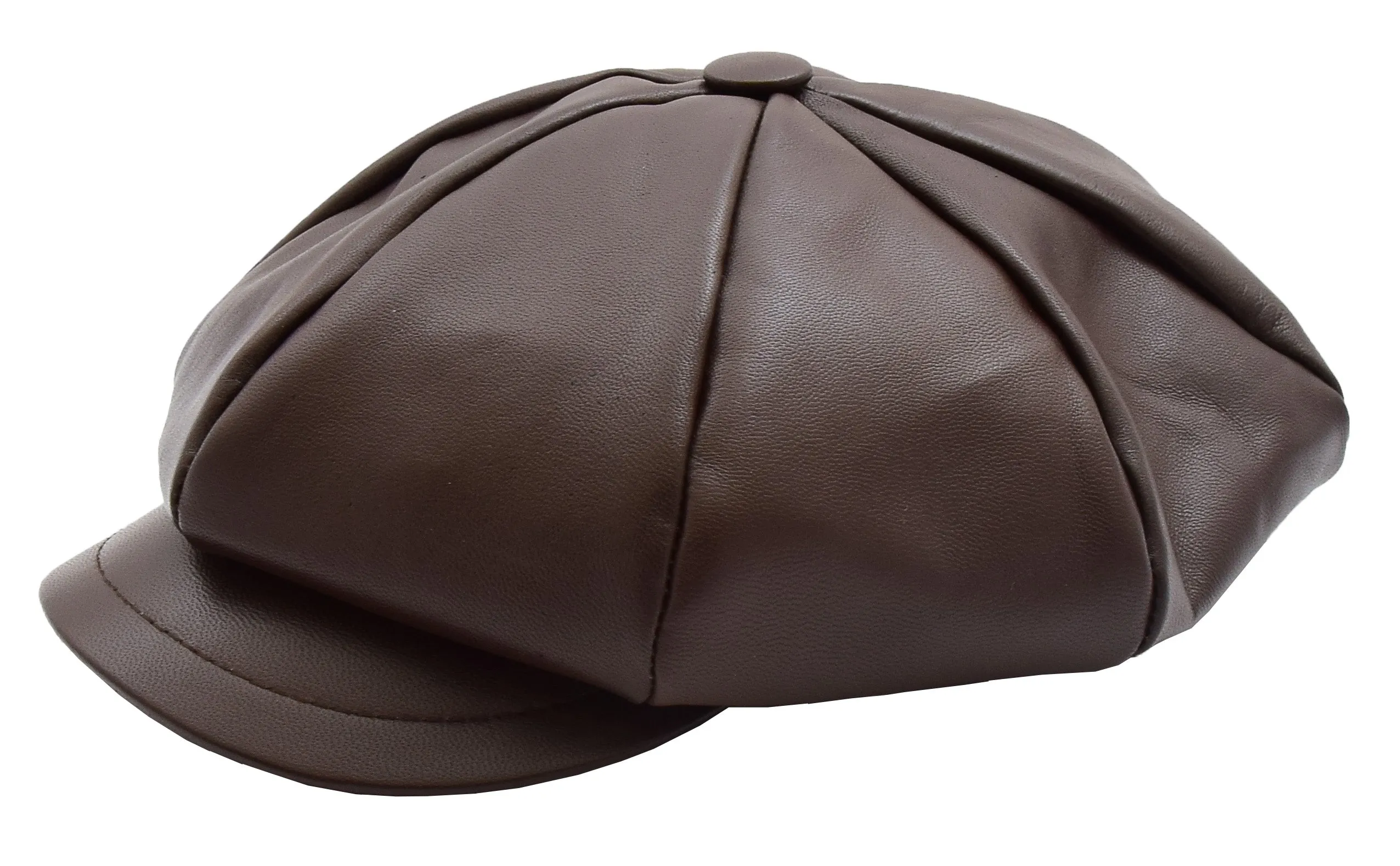 DR399 Women's Real Leather Peaked Cap Ballon Brown