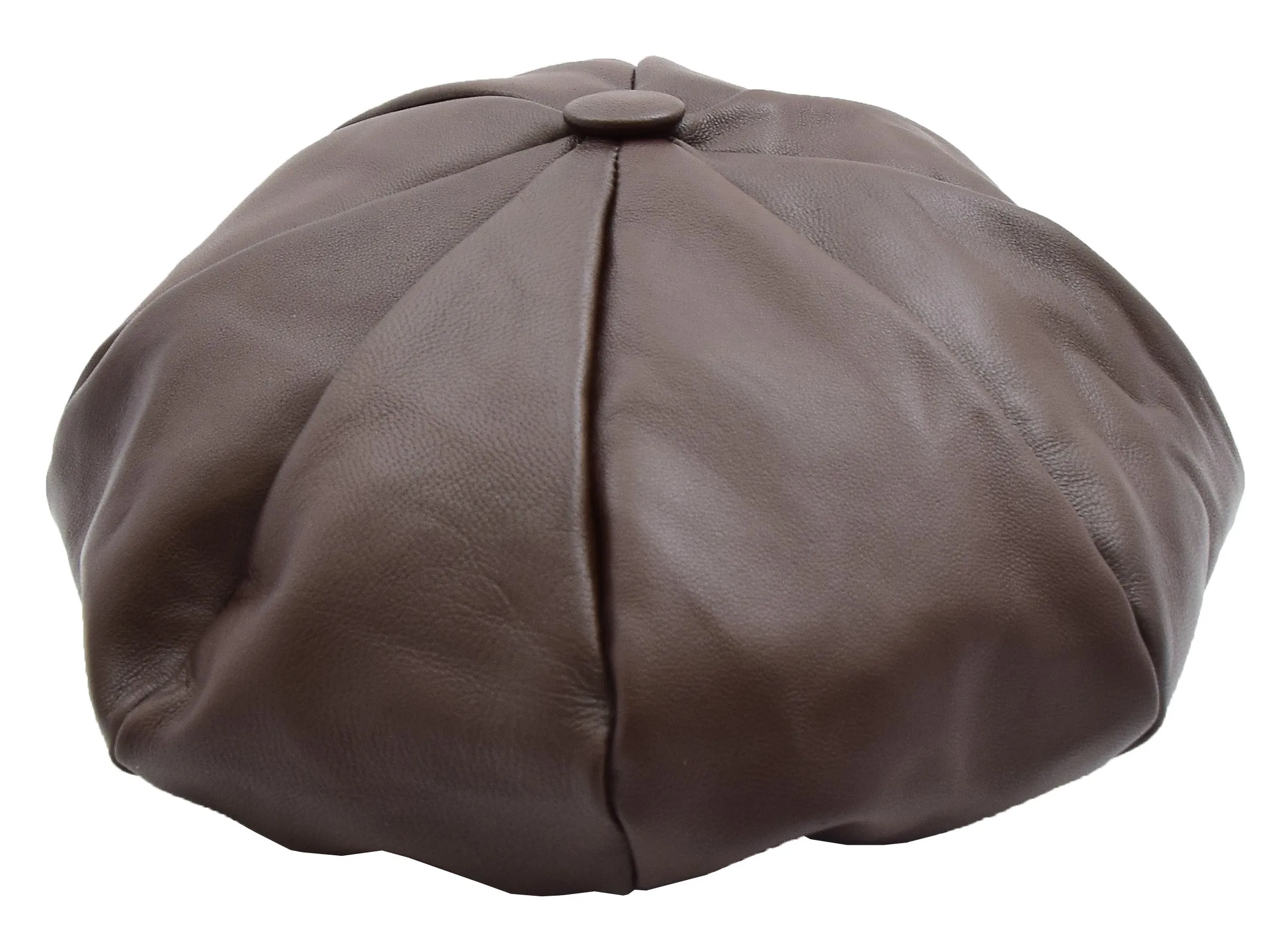 DR399 Women's Real Leather Peaked Cap Ballon Brown
