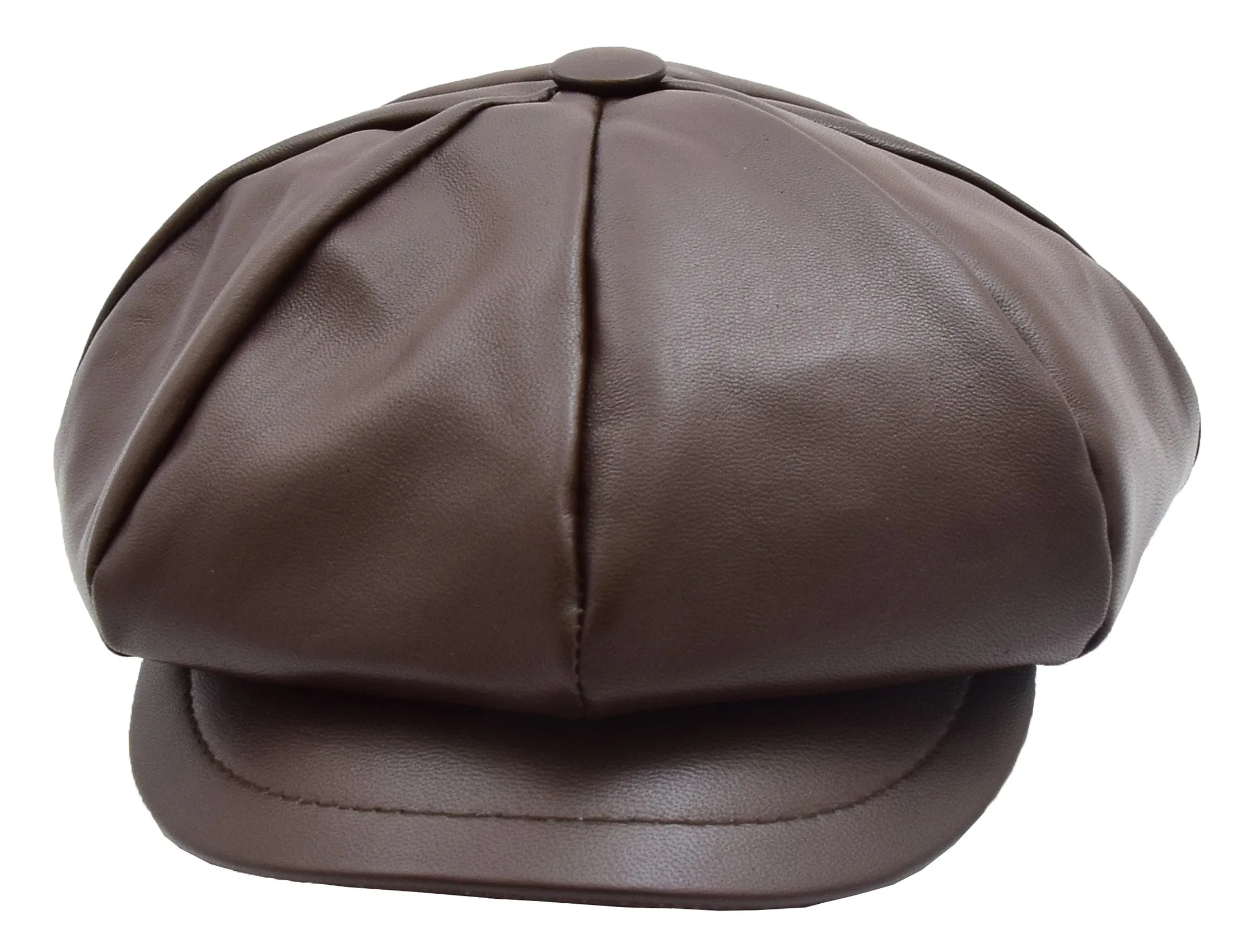 DR399 Women's Real Leather Peaked Cap Ballon Brown
