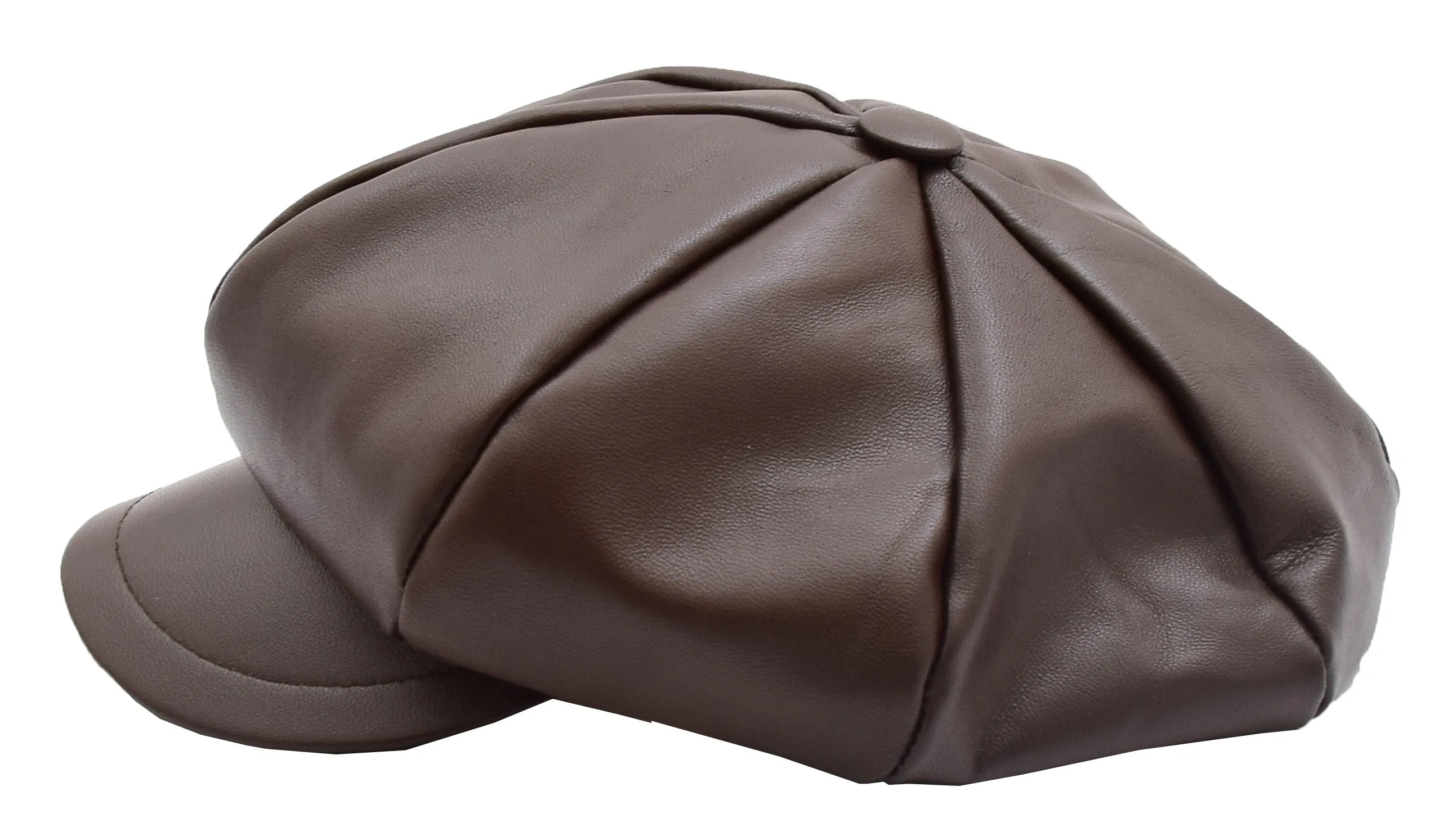 DR399 Women's Real Leather Peaked Cap Ballon Brown