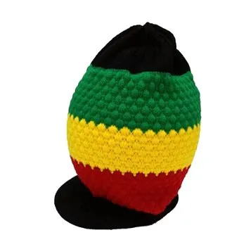 Dreadz Peaked Brim Rasta (Baggie) Slouch Beanie Hat