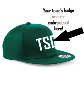 Embroidered Flat Peak Cap Green