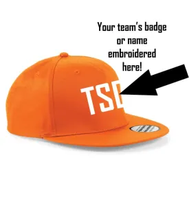 Embroidered Flat Peak Cap Orange