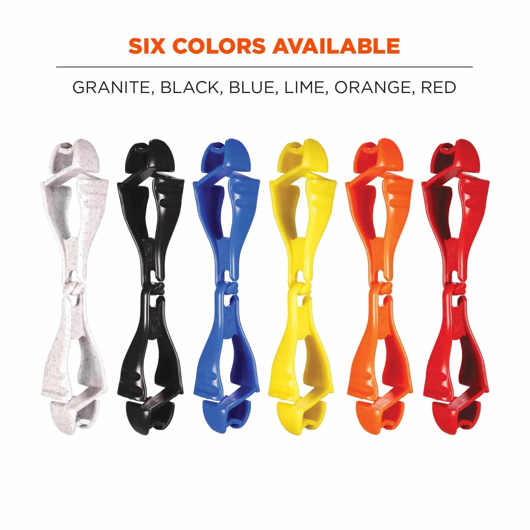 Ergodyne 19717-BULK 3400-BULK  Blue Glove Clip Holder - Dual Clips 100-Pack