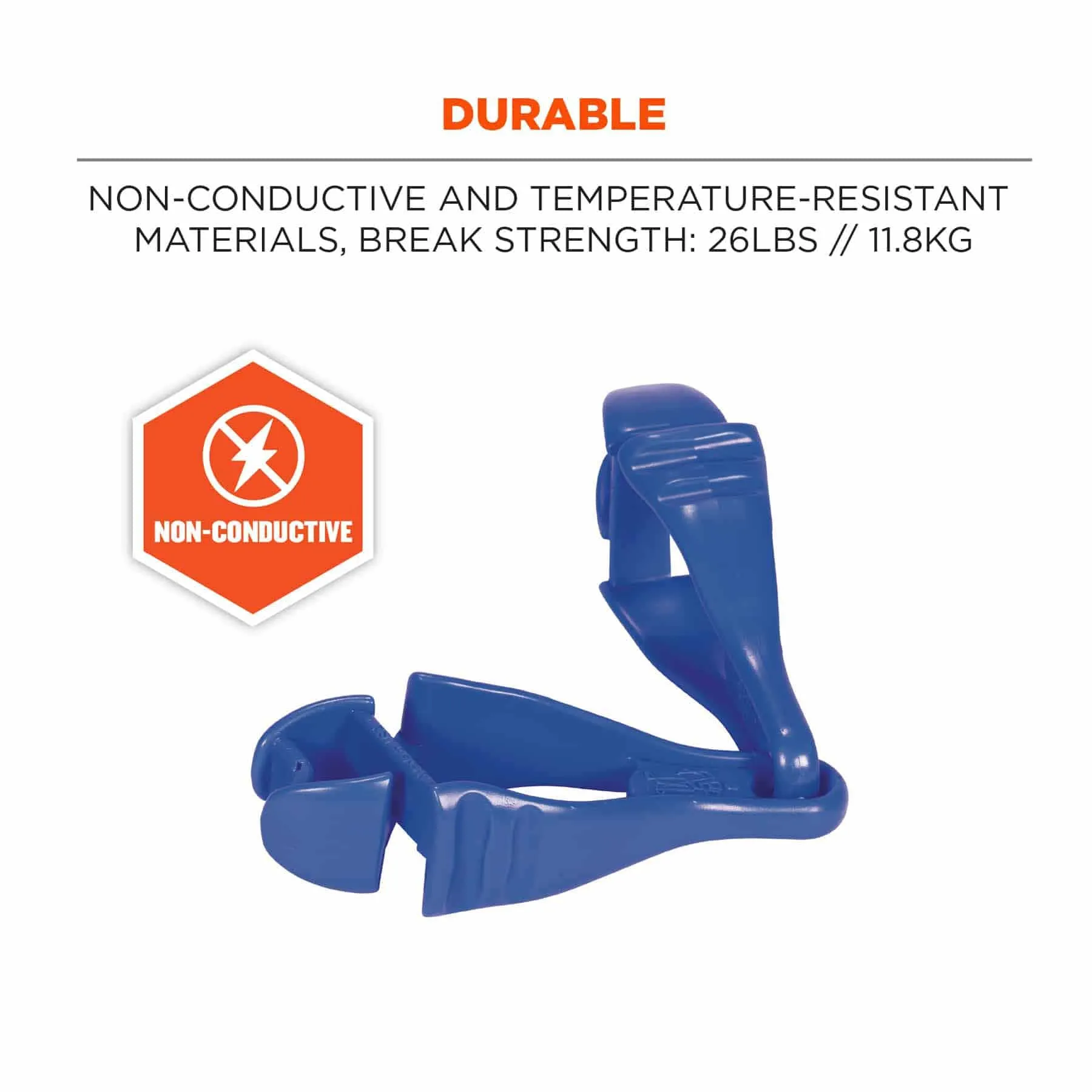 Ergodyne 19717-BULK 3400-BULK  Blue Glove Clip Holder - Dual Clips 100-Pack