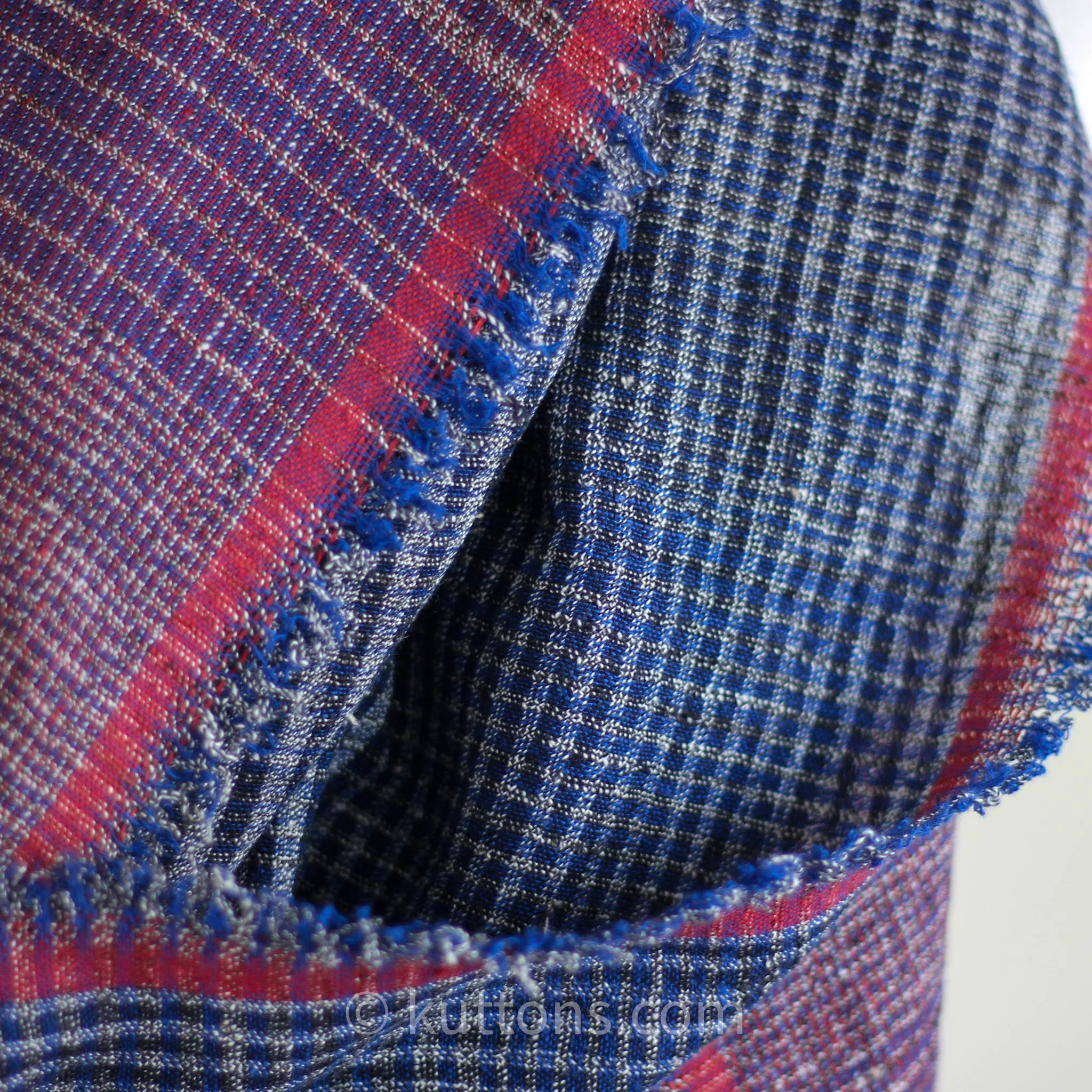 Ethically Crafted Cotton Scarf - Hand-Spun, Hand-Woven Artistry with Azo-Free Vat Dyes | Blue-Maroon, 25x78"