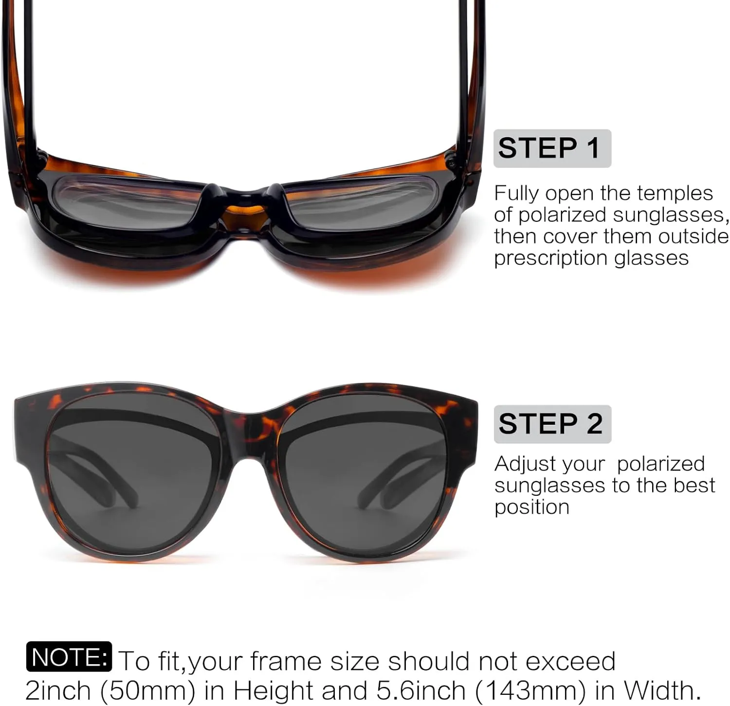 Face Shadow Polarized Sunglasses Fit Over Glasses, Sunglasses for Women to Go Over Glasses UV Protection Lightweight