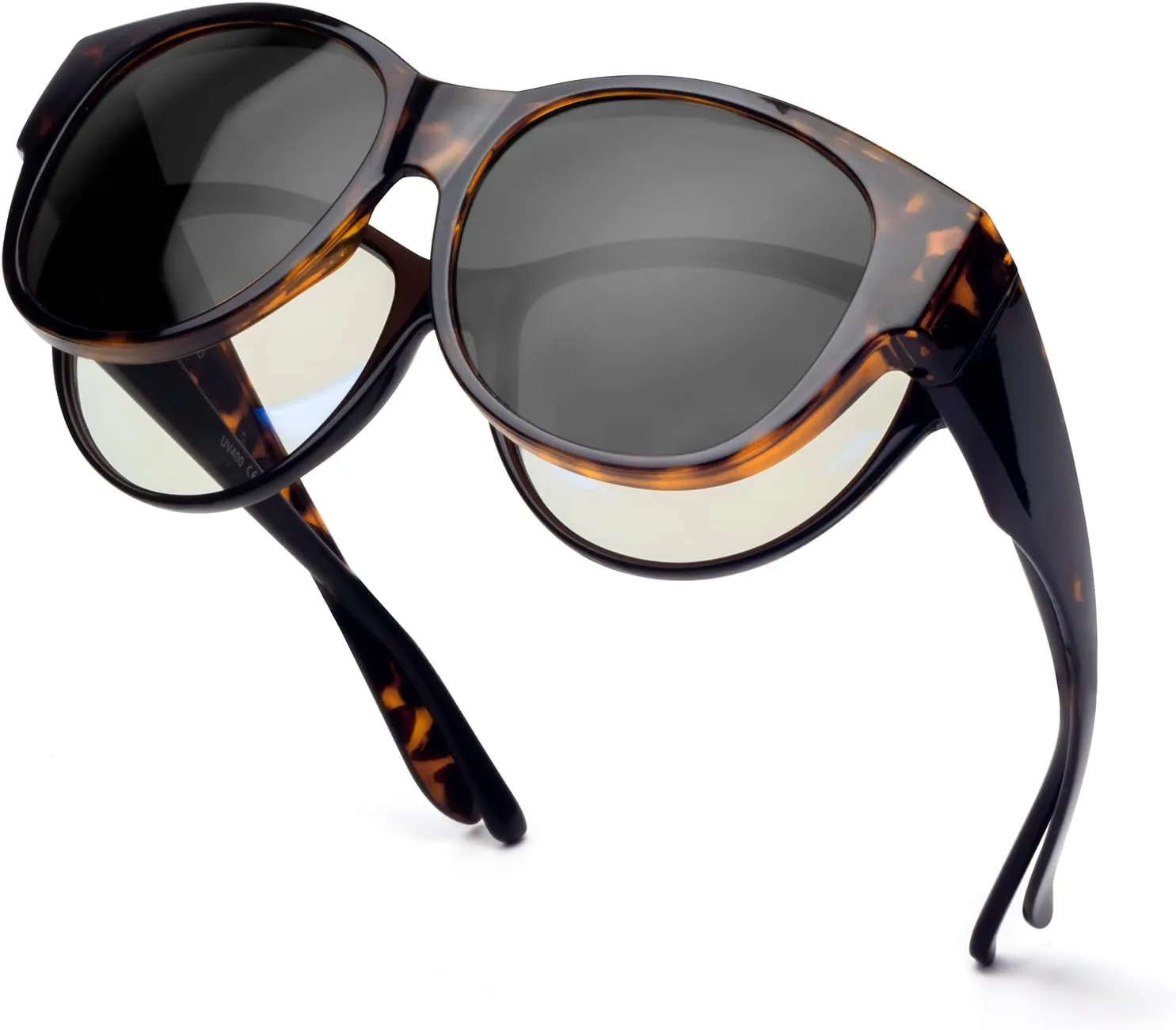 Face Shadow Polarized Sunglasses Fit Over Glasses, Sunglasses for Women to Go Over Glasses UV Protection Lightweight