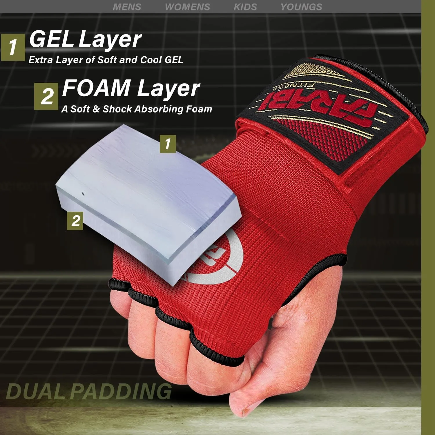 Farabi Quick Wraps Gloves Gel Paded Hand Wraps Adult MMA Boxing Muaythai Bandages Hand Protector 80cm Meter Wrist Support Strap Pair