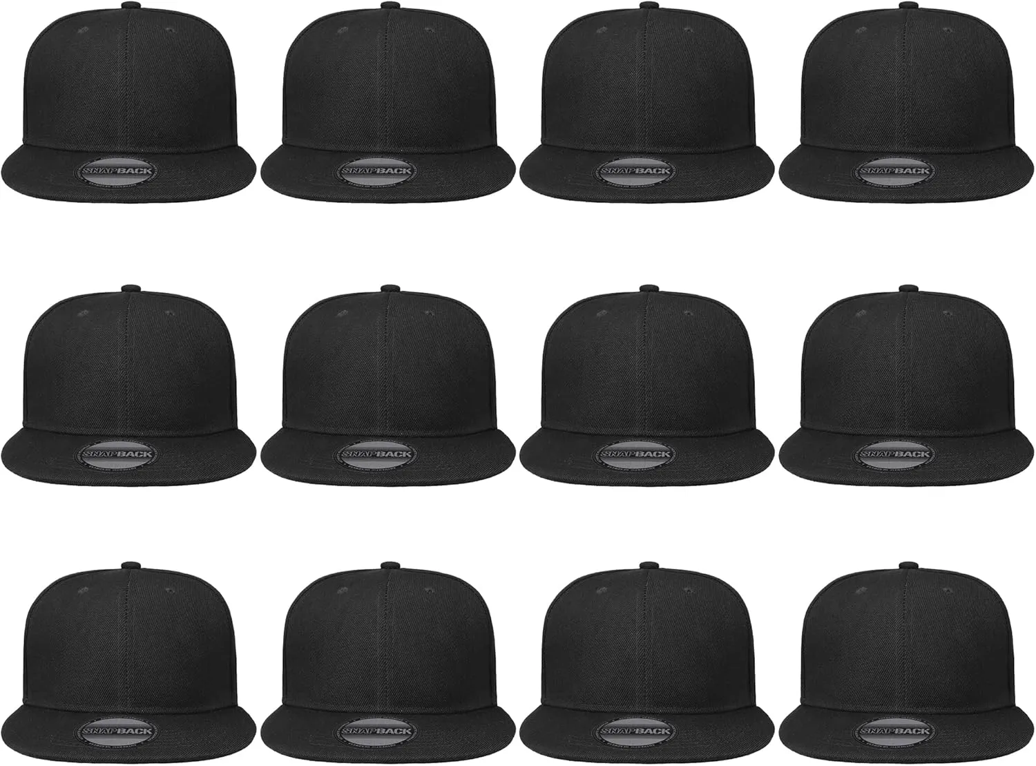 Gelante Plain Blank Flat Brim Adjustable Snapback Baseball Caps Wholesale LOT 12 Pack
